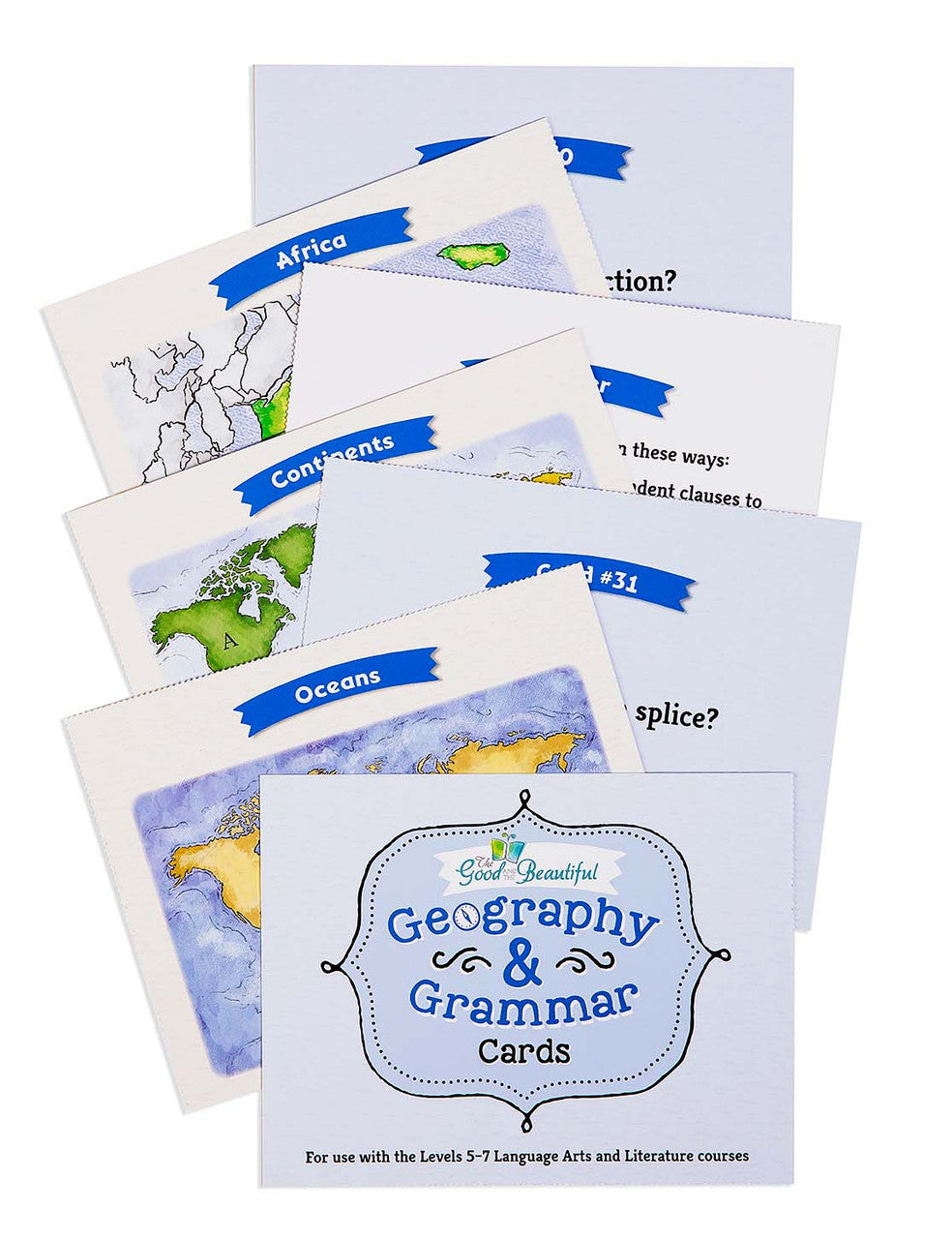 Geography & Grammar Cards: Language Arts Levels 5–7