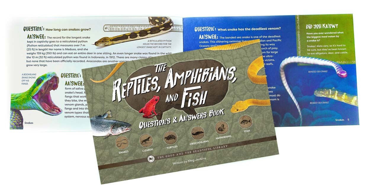 Reptiles, Amphibians, and Fish: Course Book: One Per Family