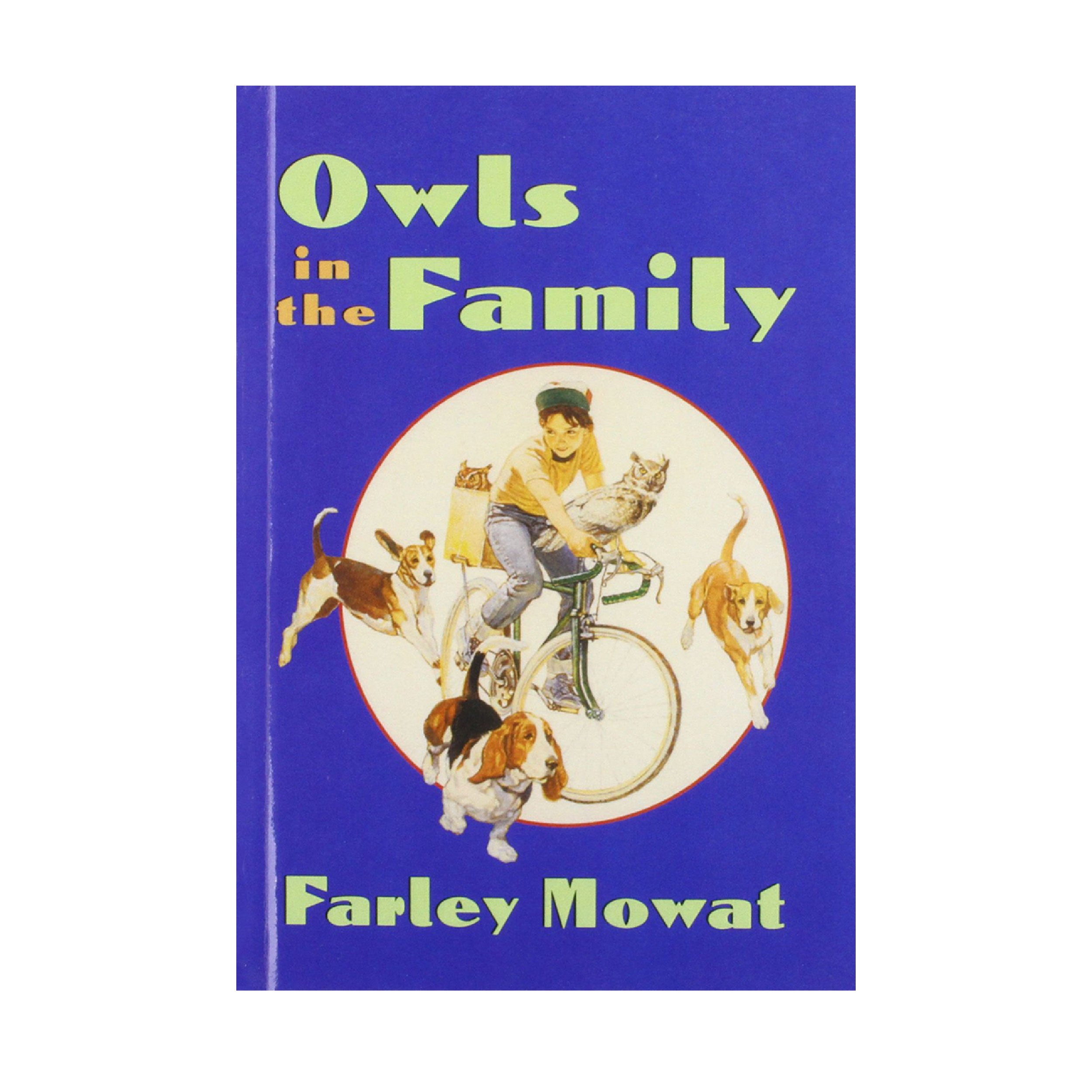 An illustrated book cover of a young boy riding his bike with an owl on his handlebars and three dogs running around his bike | The Good and the Beautiful