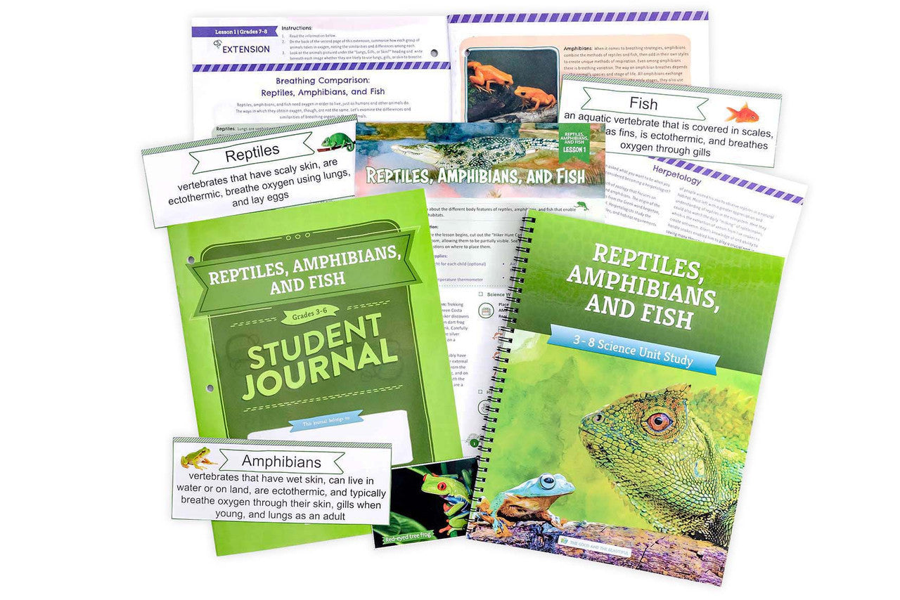Reptiles, Amphibians, and Fish: Course Book: One Per Family