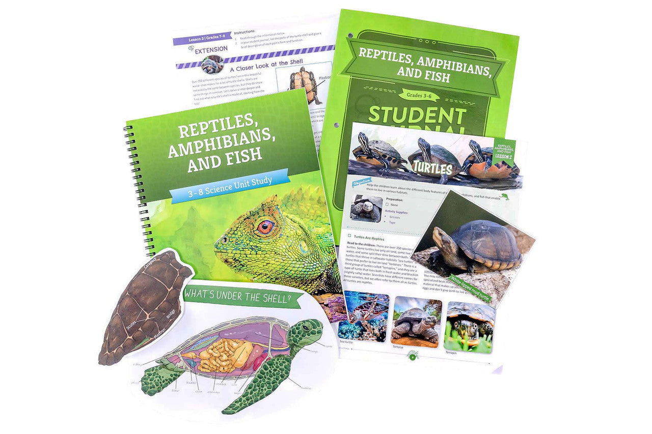 Reptiles, Amphibians, and Fish: Course Book: One Per Family