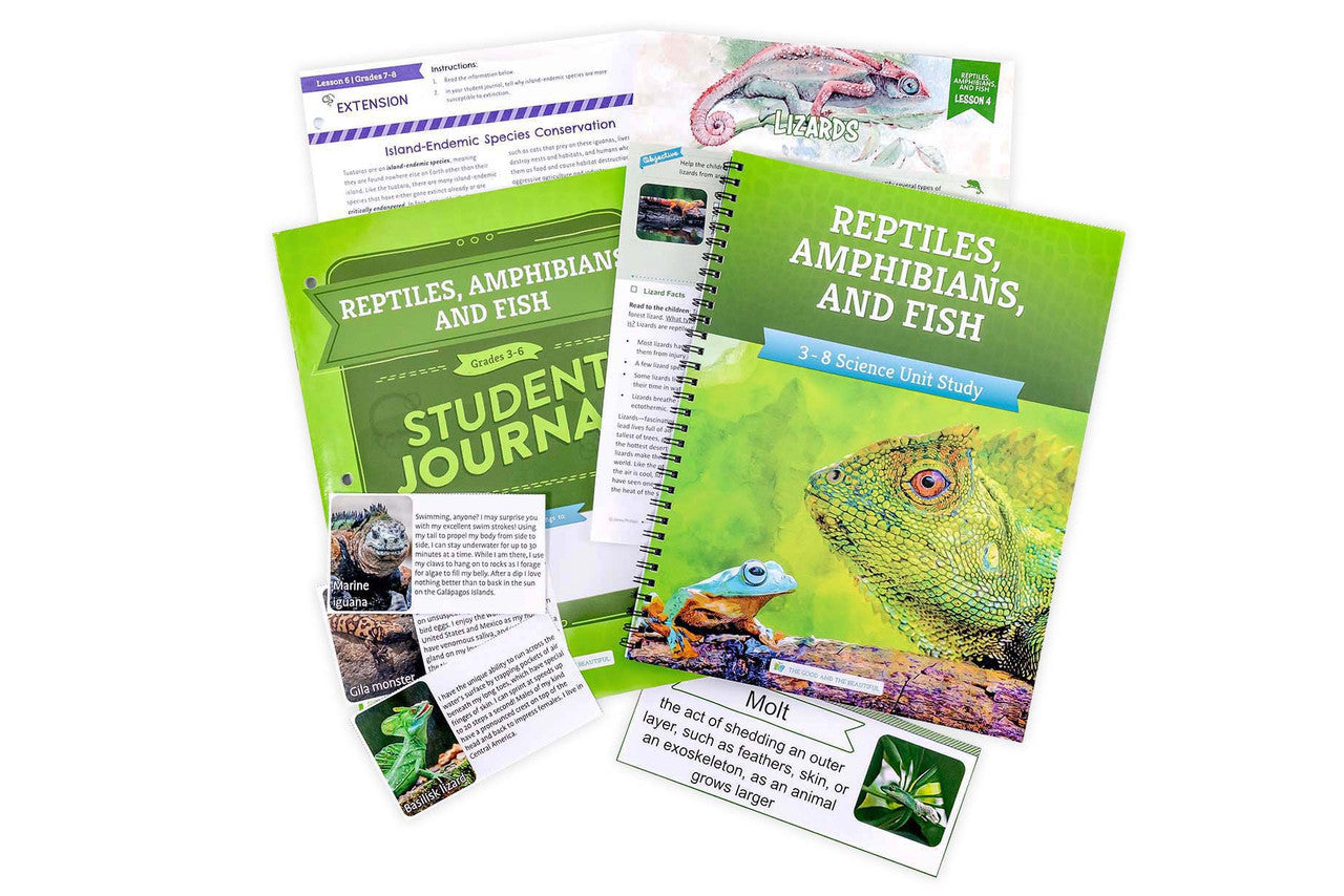 Reptiles, Amphibians, and Fish: Course Book: One Per Family