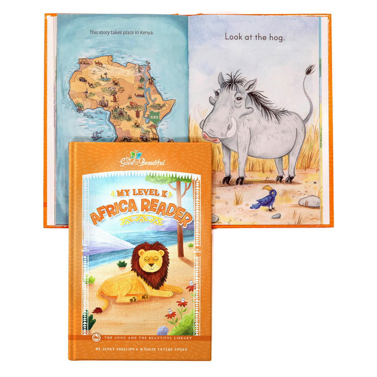 My Level K Africa Reader showing a two-page preview and the cover | The Good and the Beautiful