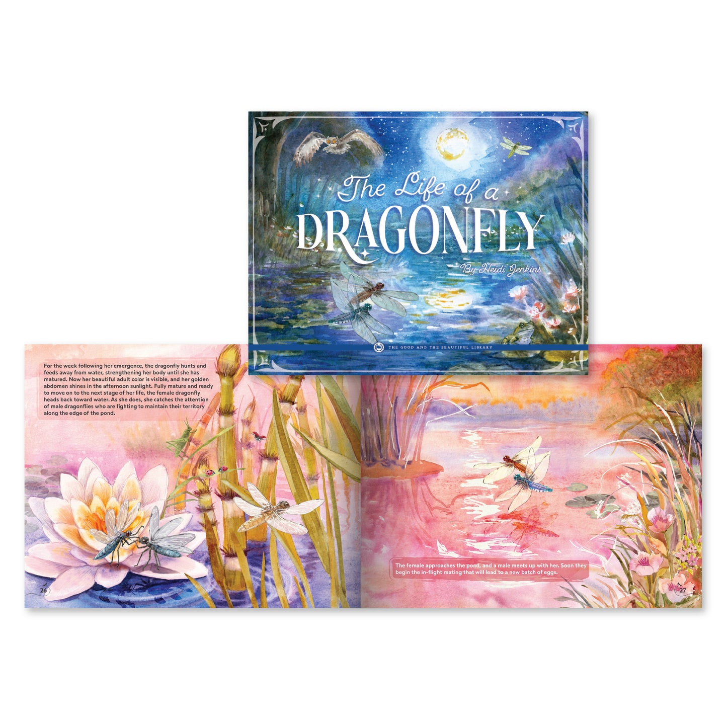 A collage of the book "The Life of a Dragonfly" by Heidi Jenkins | The Good and the Beautiful