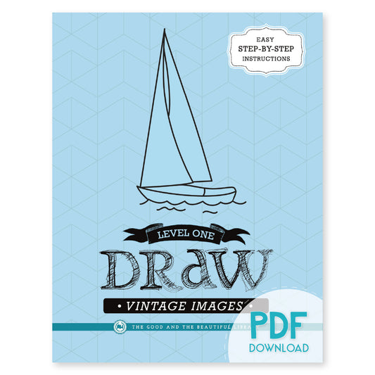 The cover of level one draw vintage images book PDF download version | The Good and the Beautiful