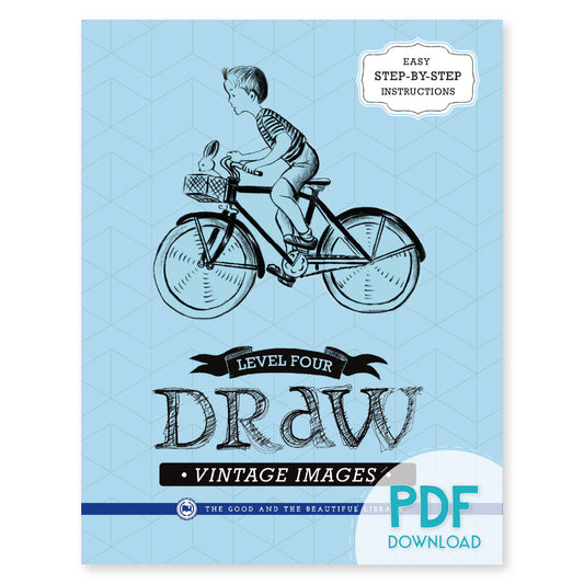The cover of level four draw vintage images book PDF download version | The Good and the Beautiful