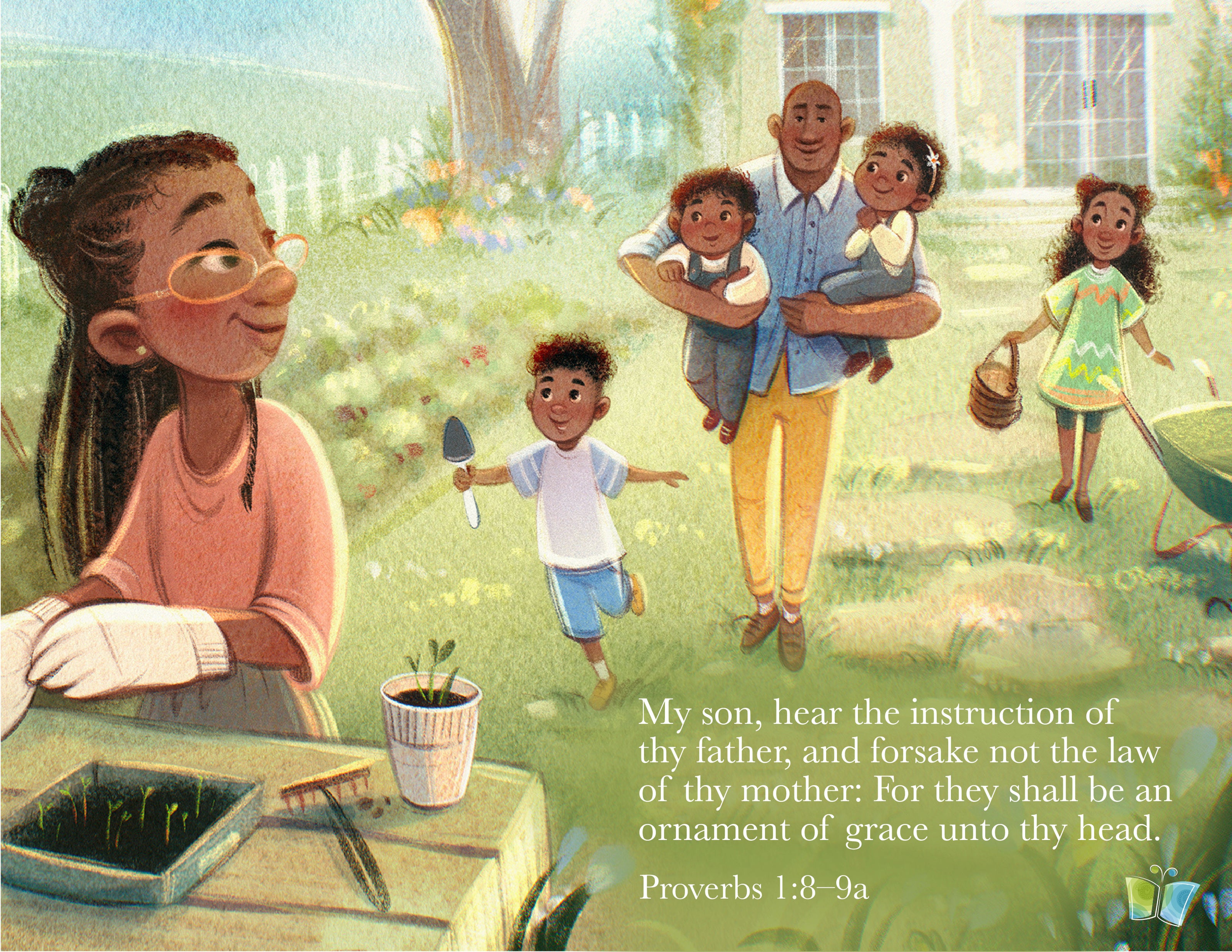 First Day Celebrations Family Image Proverbs 1:8-9a | The Good and the Beautiful