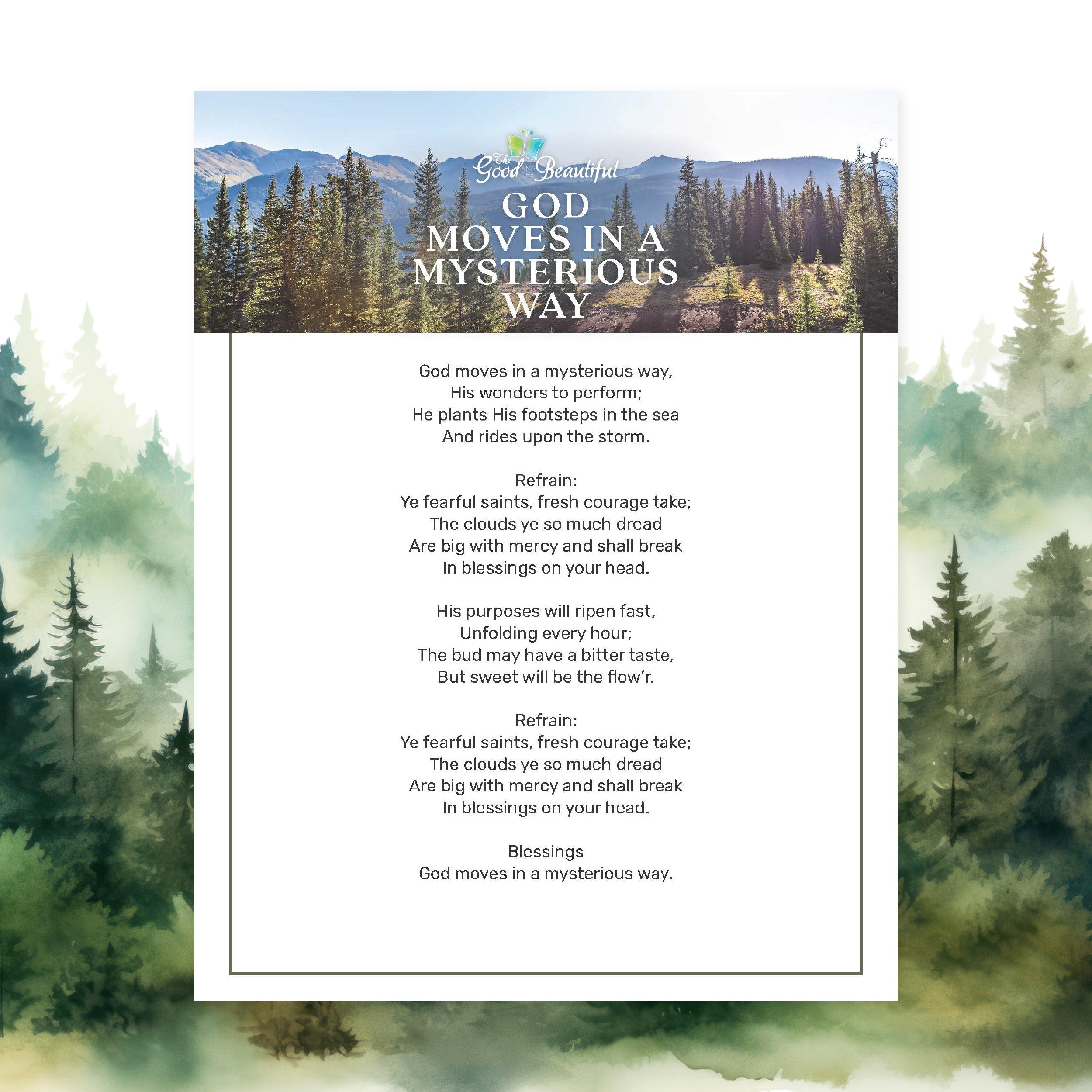 God Moves in a Mysterious Way PDF Sample | The Good and The Beautiful