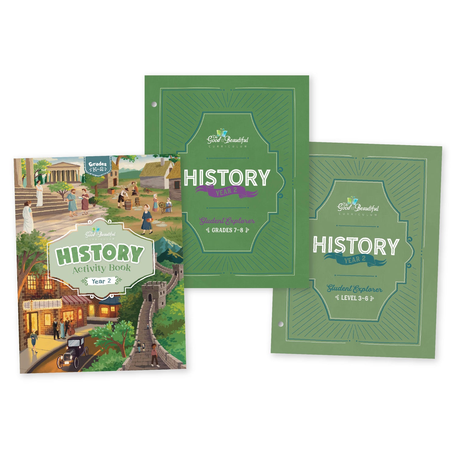History Year 2 book covers for History Activity Book and Student Explorers | The Good and the Beautiful