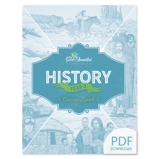 The cover of History Year 3 course book PDF download | The Good and the Beautiful