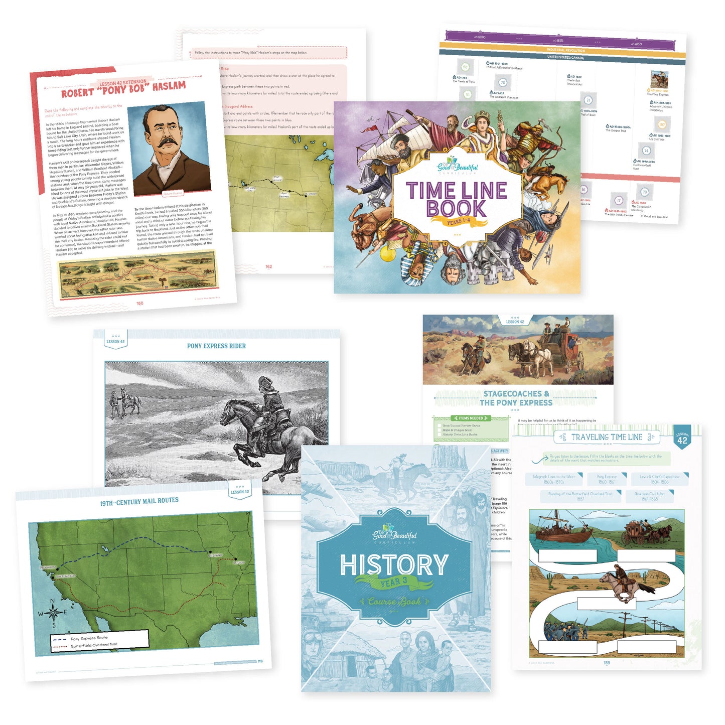 History Year 3 course book and timeline book with sample pages | The Good and the Beautiful