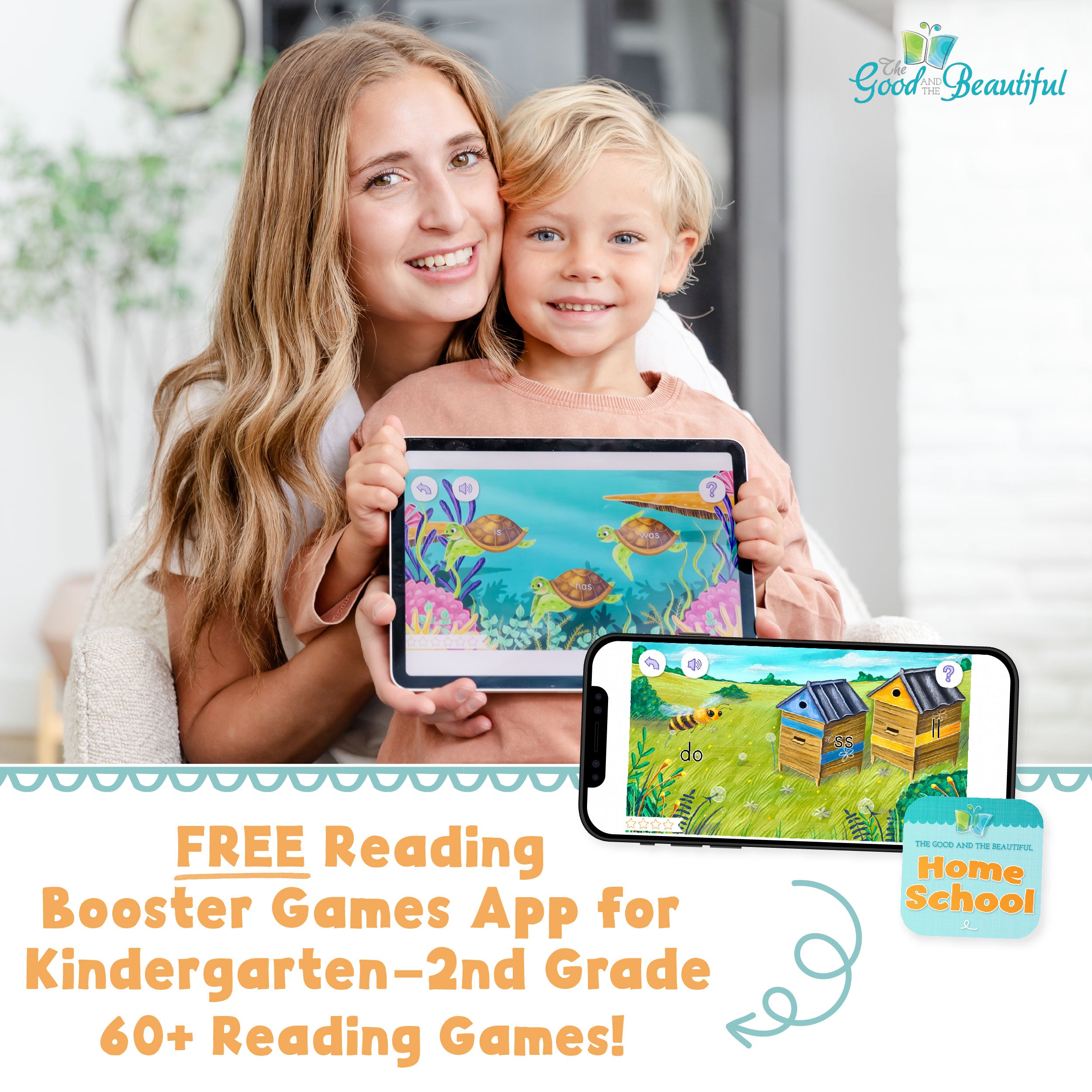 Free Reading Booster Games App Grade K through 2 | The Good and The Beautiful