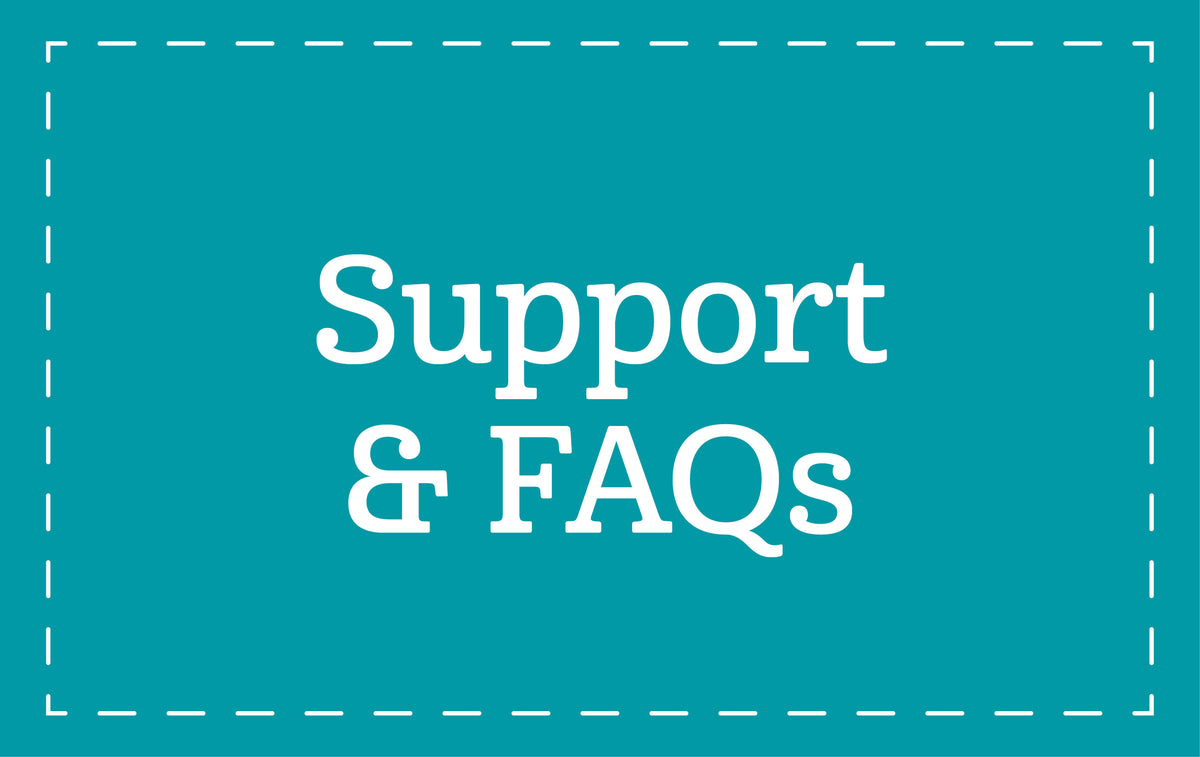 The text "Support and FAQs" | The Good and the Beautiful