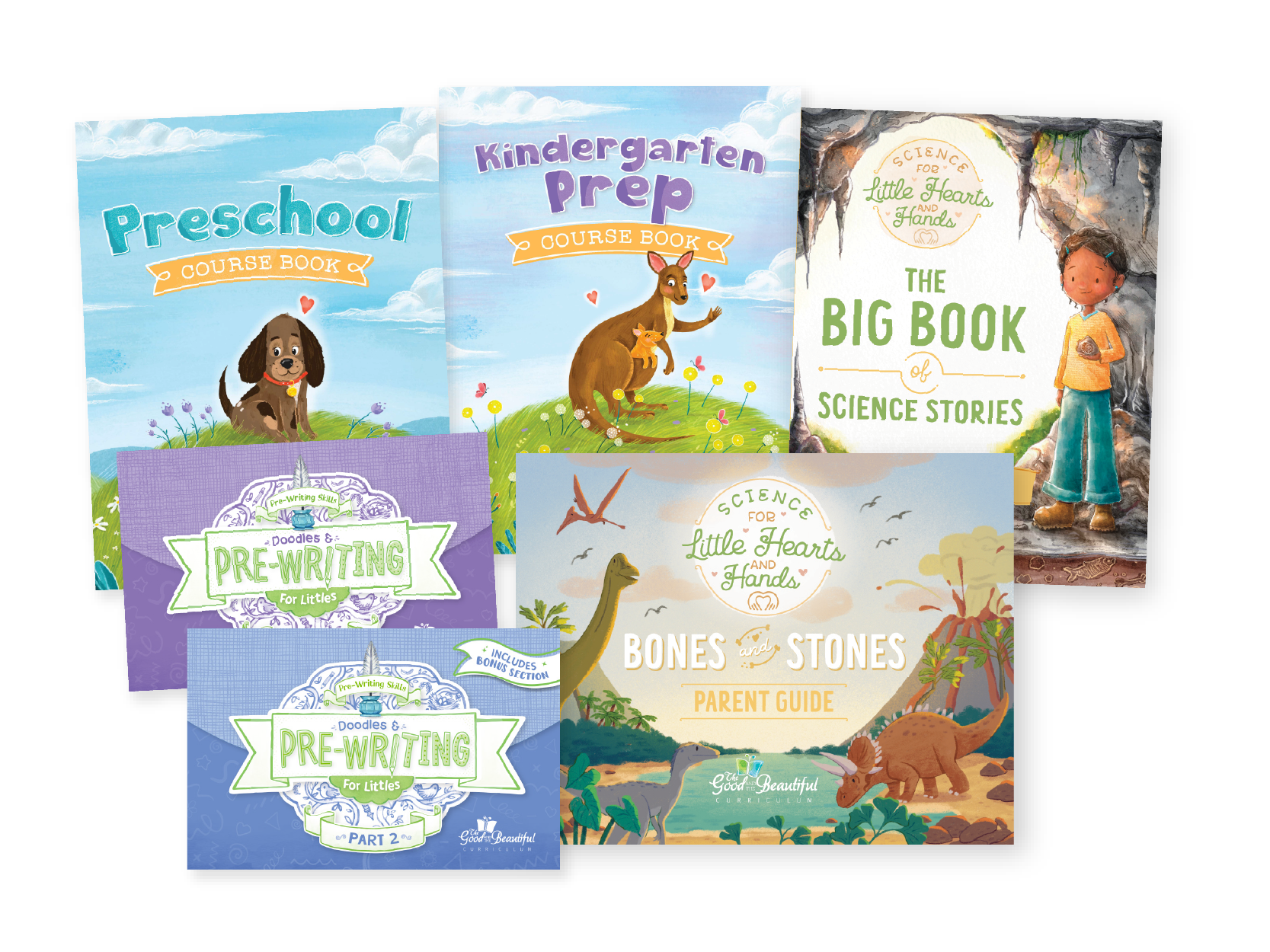 Preschool, Kindergarten Prep, Bones and Stones, Pre-Writing Books Collage | The Good and the Beautiful