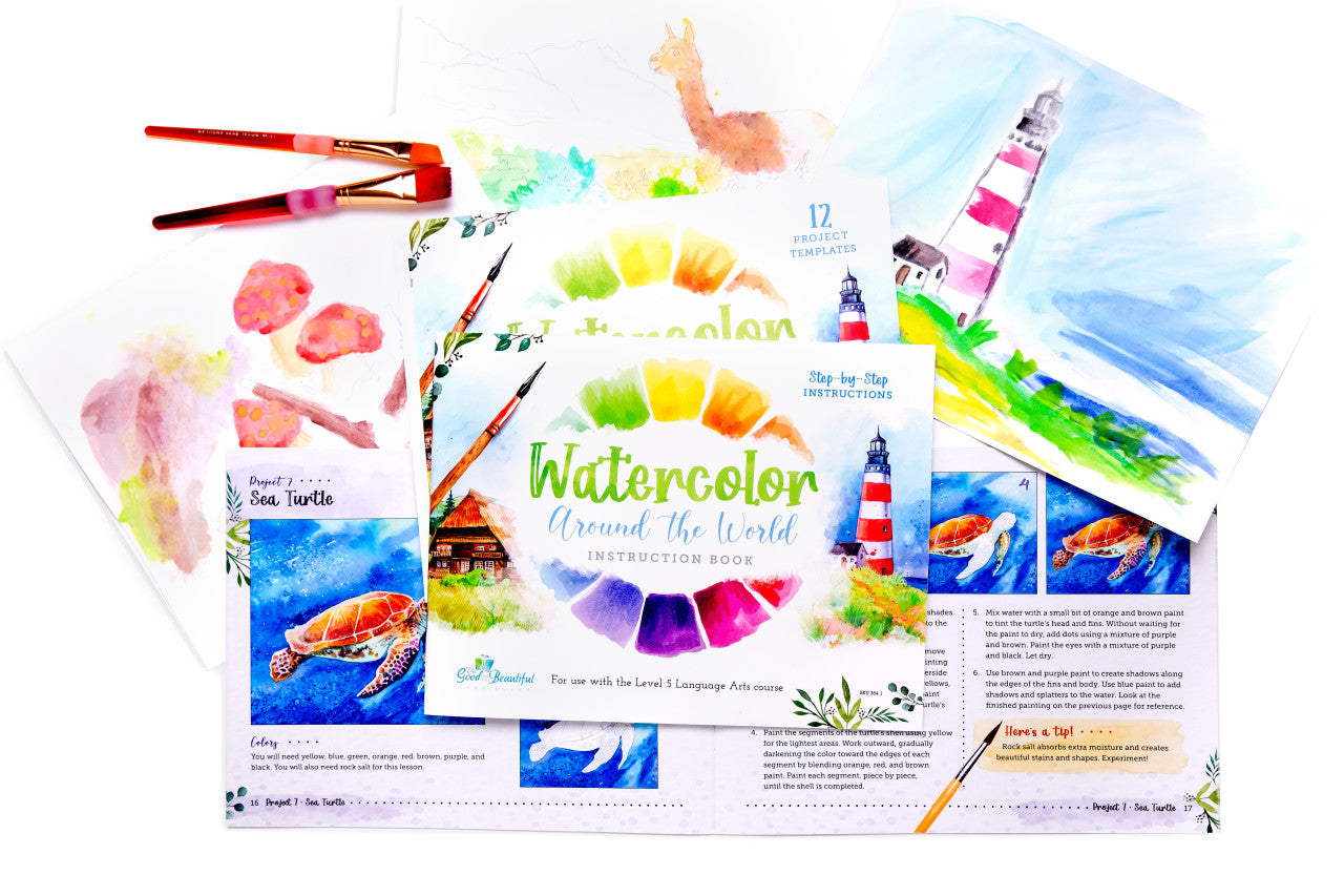 Watercolor Around the World Set: Language Arts Level 5