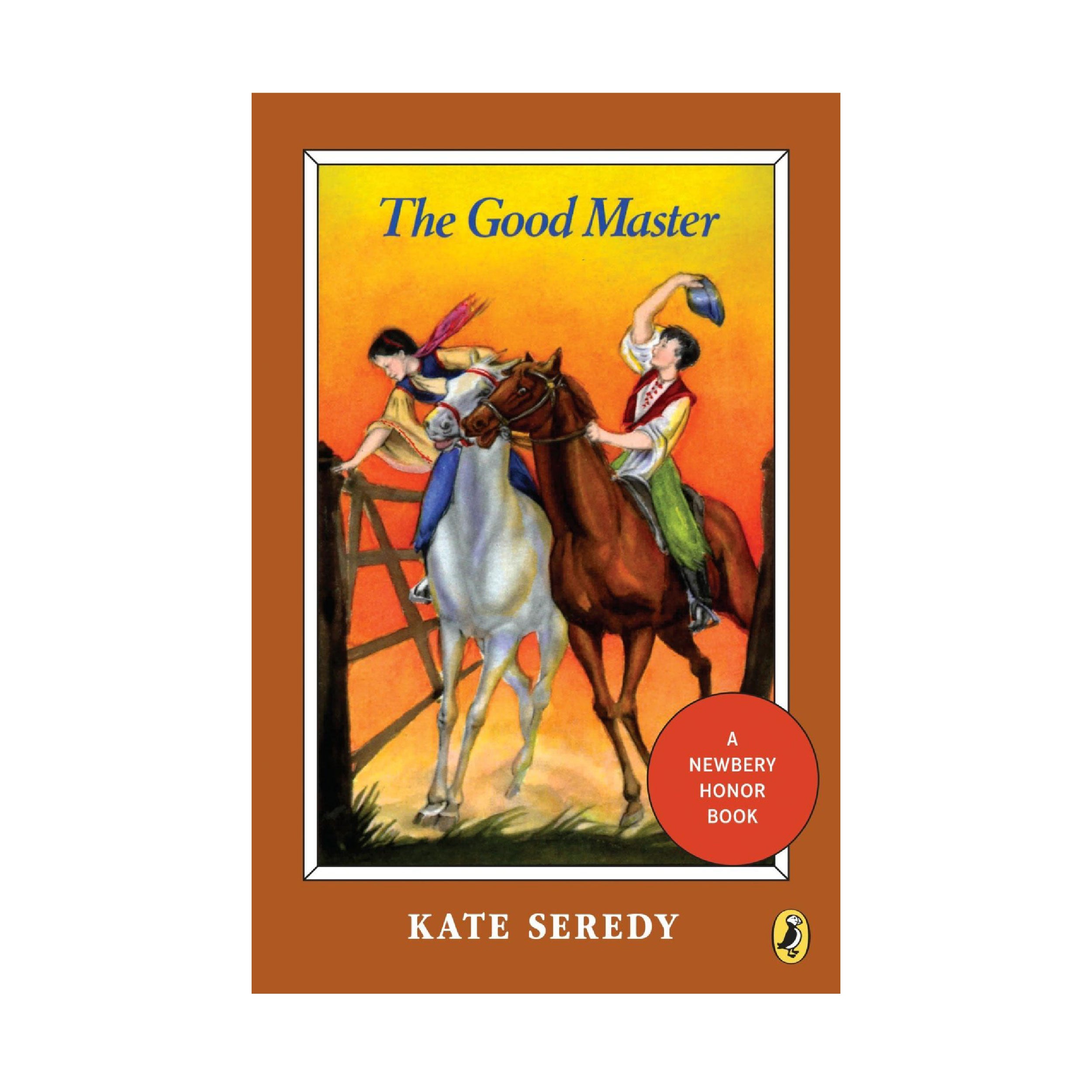 An illustrated book cover of a boy and a girl riding horses while the girl unlocks a gate door | The Good and the Beautiful