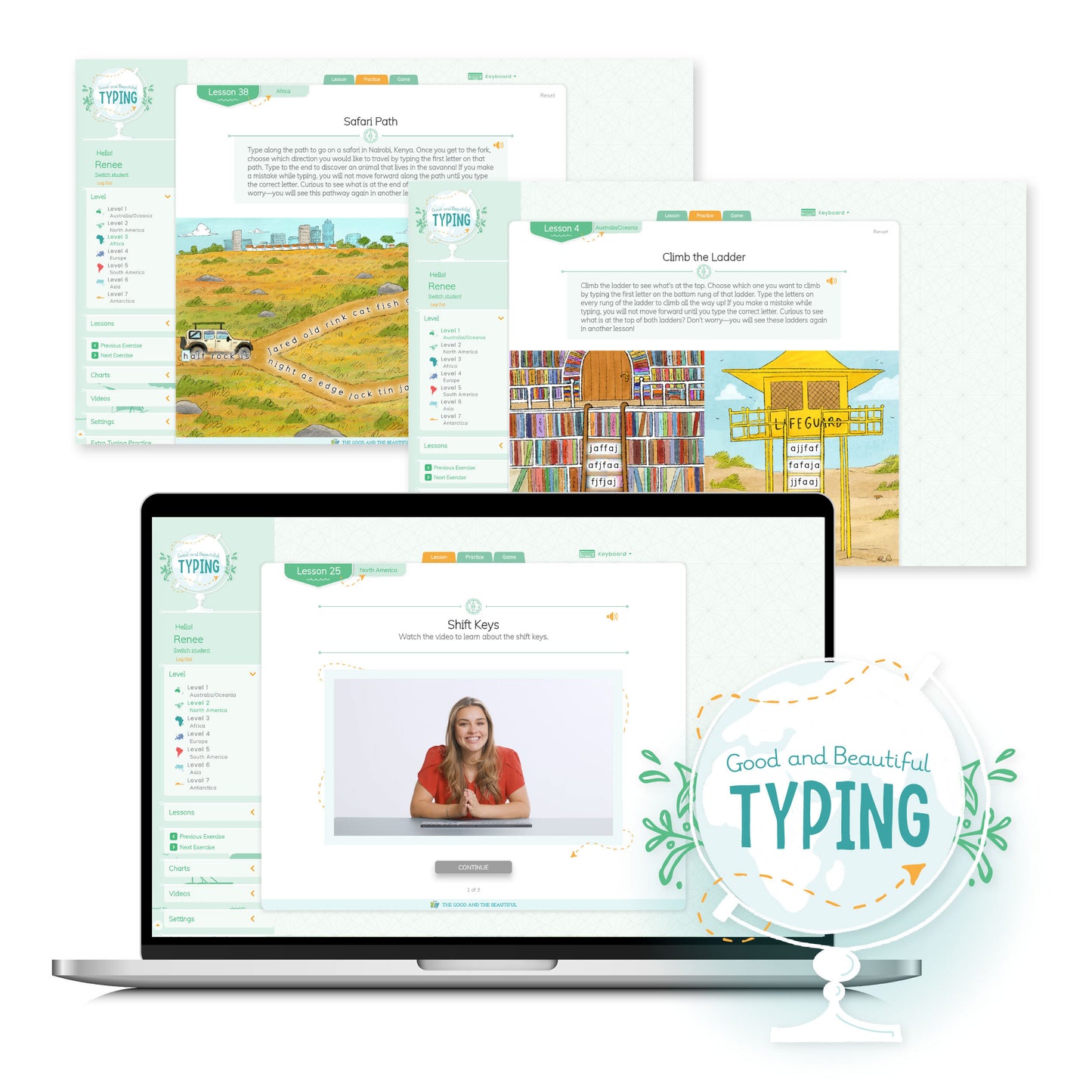 Online Typing program sample web pages | The Good and the Beautiful