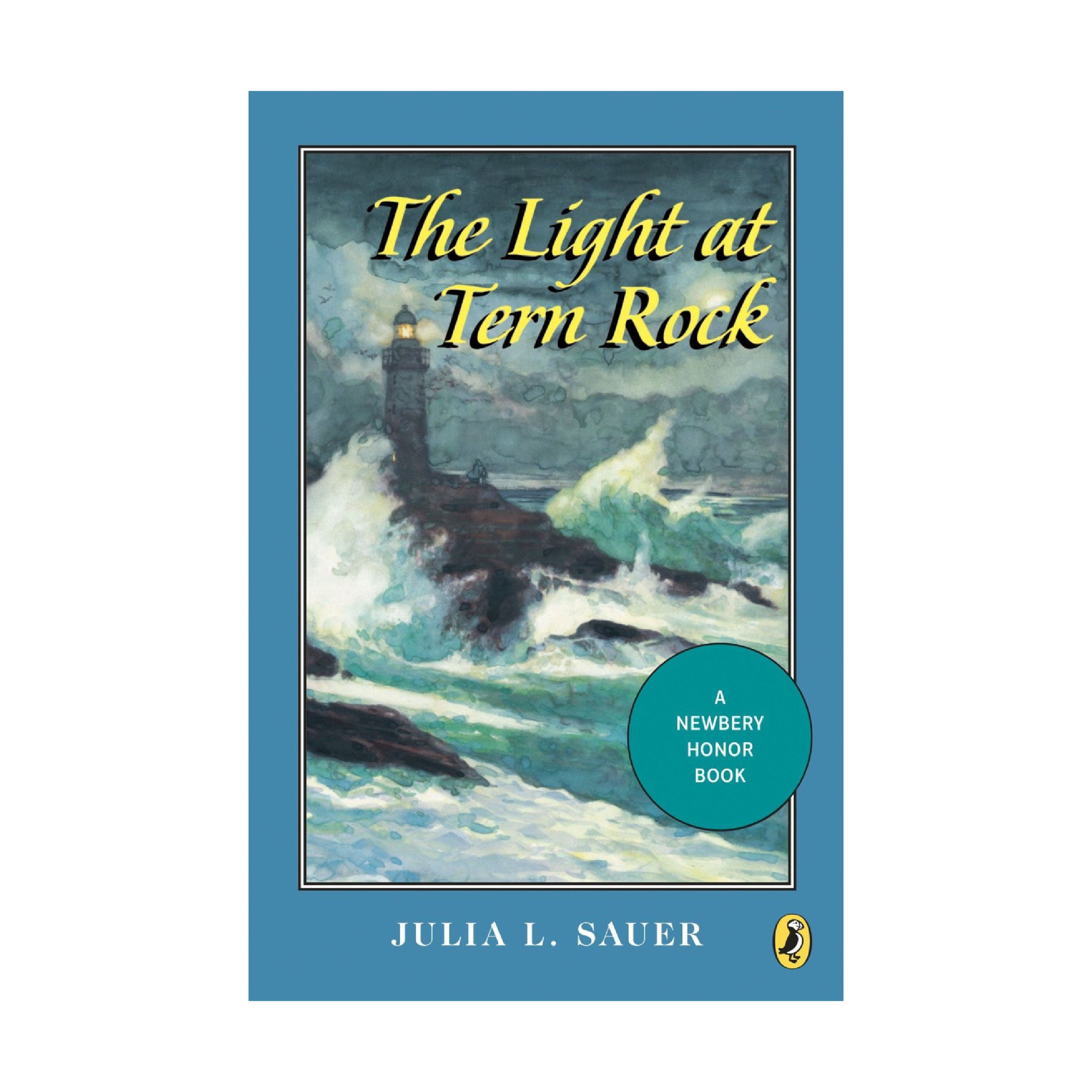 An illustrated book cover of a lighthouse up on a coast with large waves crashing around it and the dark, cloudy sky in the background | The Good and the Beautiful