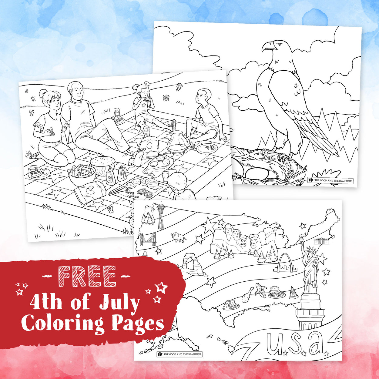 4th of July Coloring Pages PDF | The Good and the Beautiful PDF Download