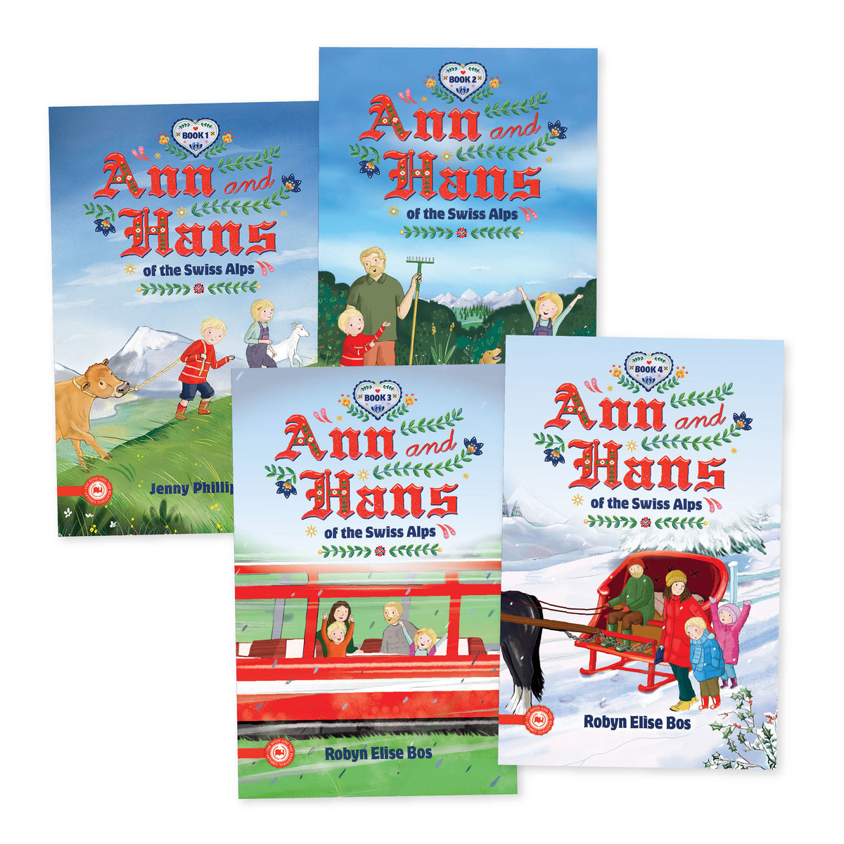 A collage of the Ann and Hans of the Swiss Alps book series | The Good and the Beautiful
