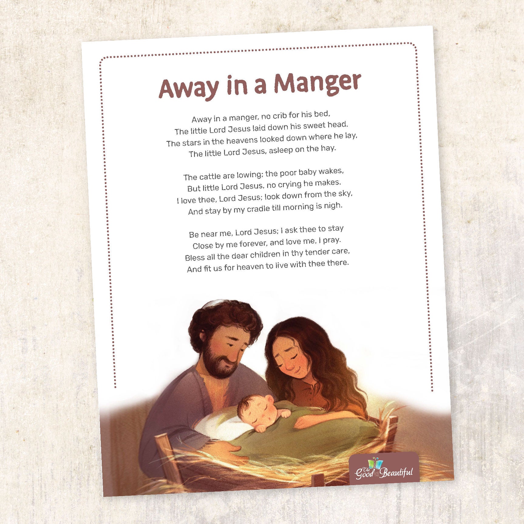 away in a manger lyrics and song | the good and the beautiful