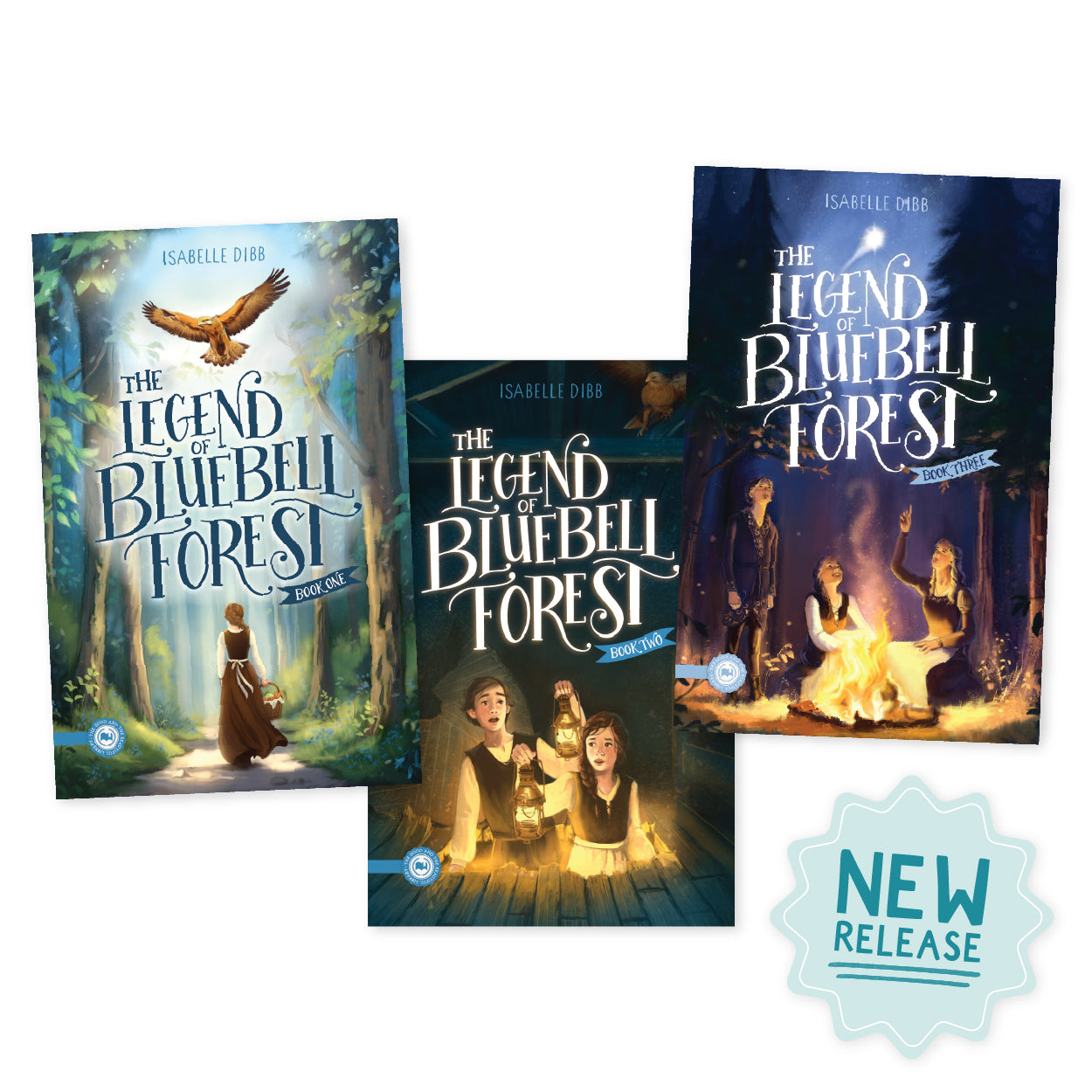 A collage of the new book series release "The Legend of Bluebell Forest" by Isabelle Dibb | The Good and the Beautiful