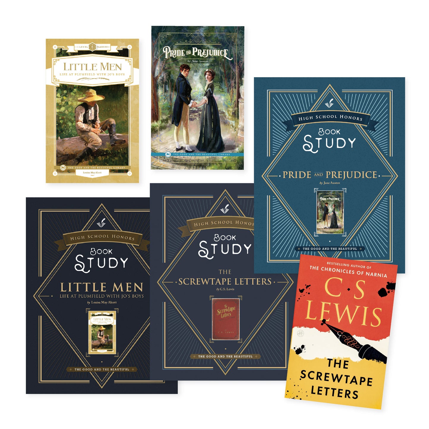 A collage of The Good and the Beautiful book study covers | The Good and the Beautiful