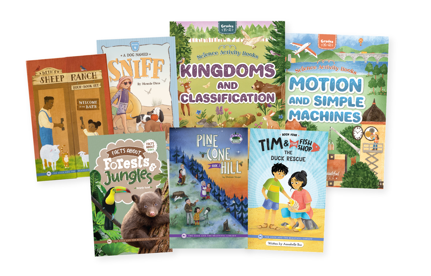 A collage of books from The Good and the Beautiful Bookshop | The Good and the Beautiful