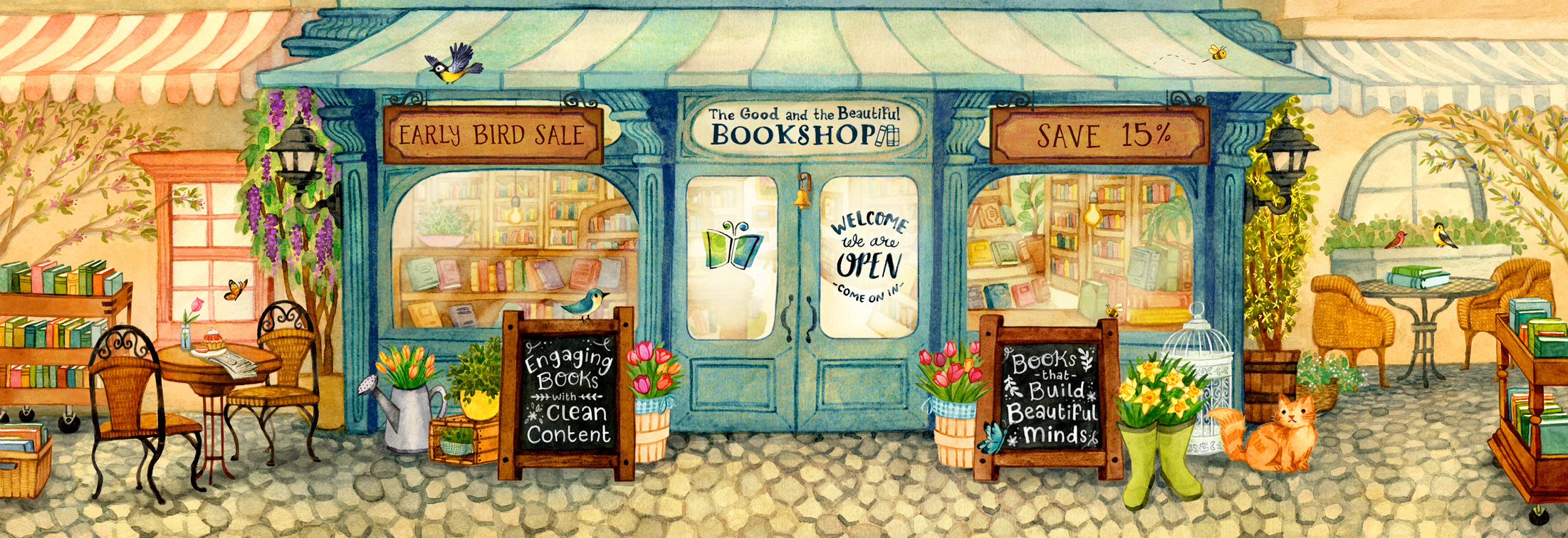 Bookshop Storefront | The Good and the Beautiful | Early Bird