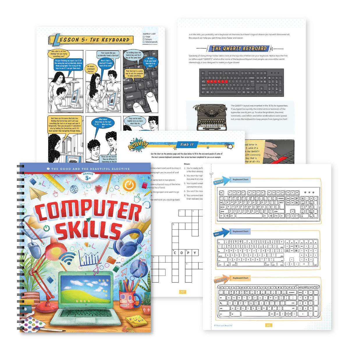 "Computer Skills" elective cover and sample pages | The Good and the Beautiful