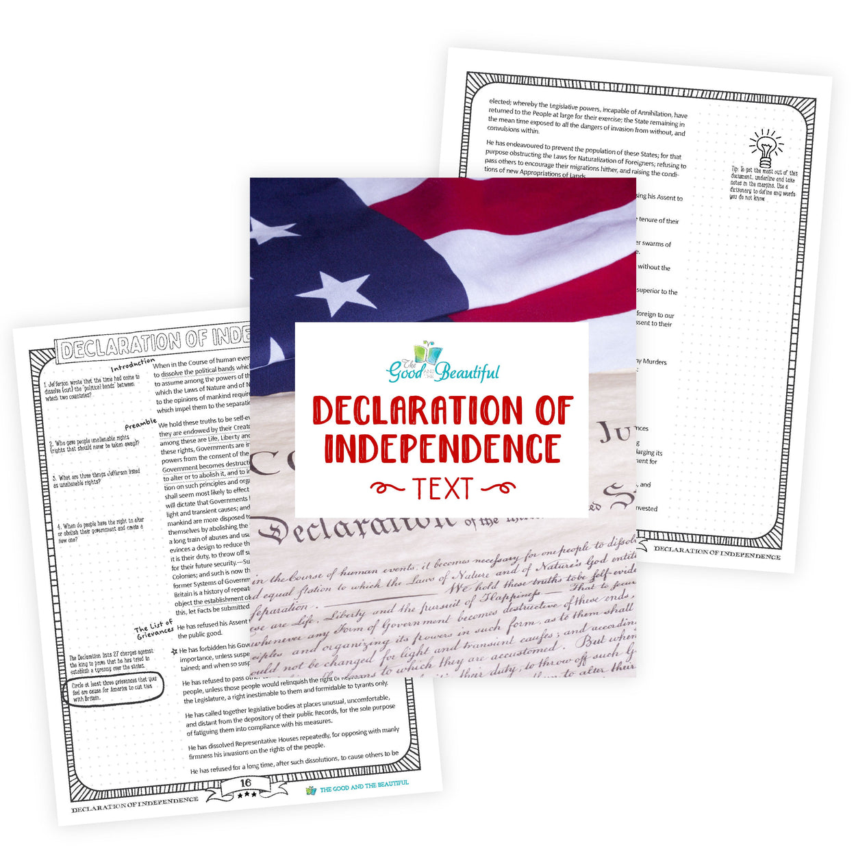 Declaration of Independence Text PDF | The Good and the Beautiful PDF Download