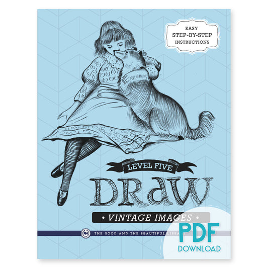 The cover of level five draw vintage images book PDF download version | The Good and the Beautiful