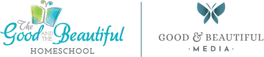 The Good and the Beautiful homeschool logo next to the Good and Beautiful Media logo | The Good and the Beautiful