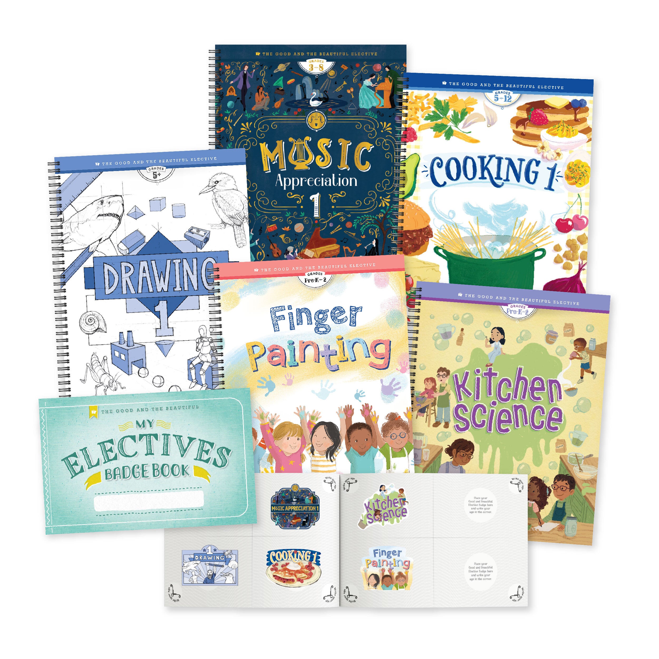 A collage showing all of the electives book covers | The Good and the Beautiful