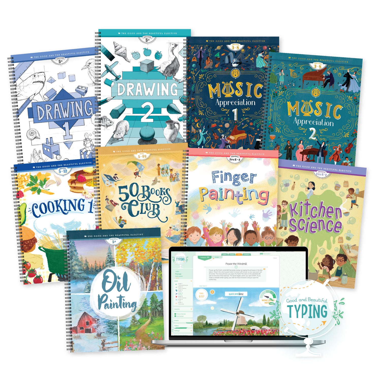 A collage of The Good and the Beautiful homeschool elective courses | The Good and the Beautiful