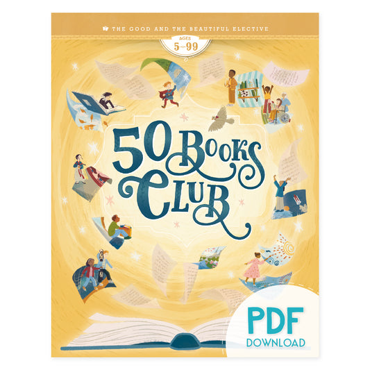 Elective cover for 50 Books Club in the PDF Download version | The Good and the Beautiful