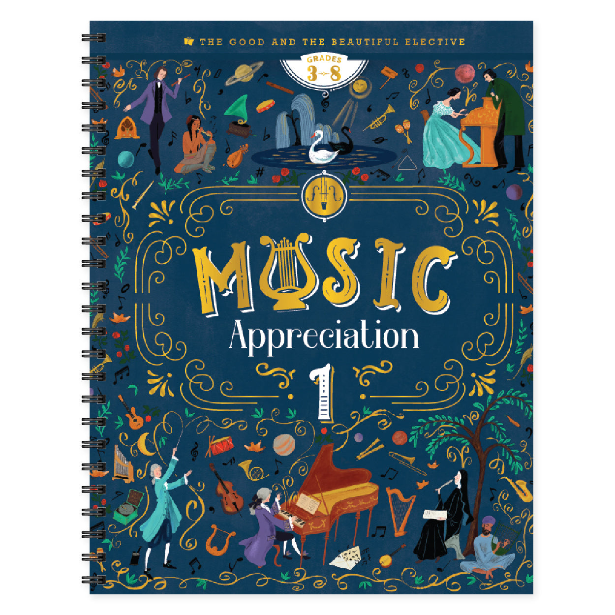 The cover of the elective course book "Music Appreciation 1" for grades 3-8 | The Good and the Beautiful