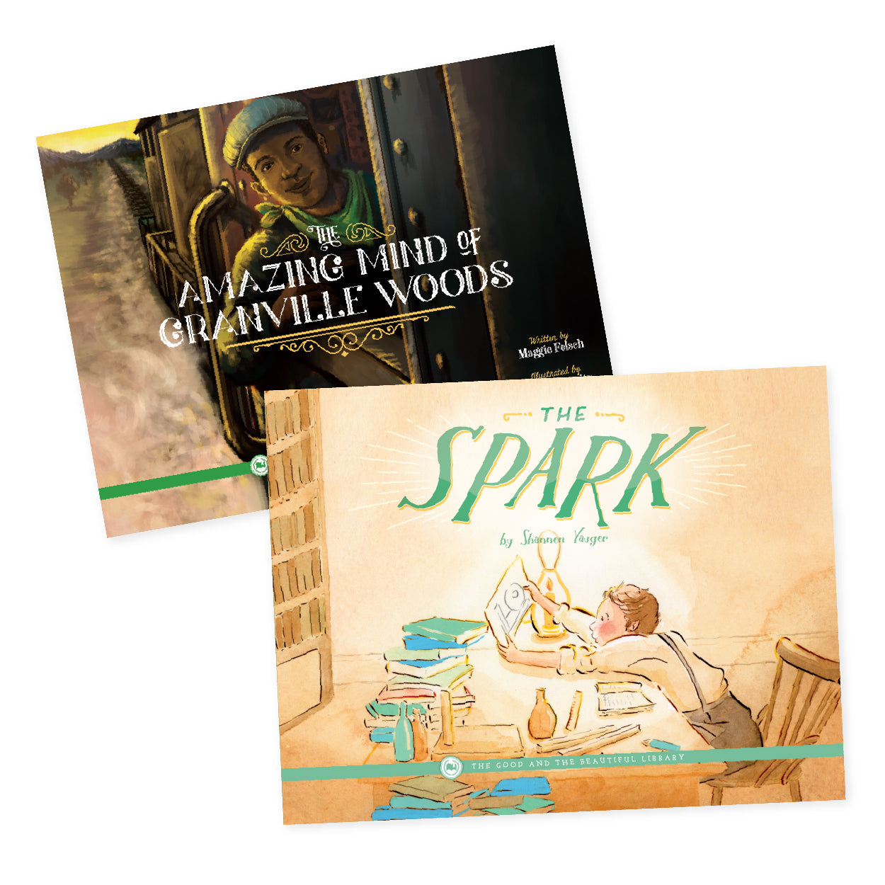 The Amazing Mind of Granville Woods and The Spark book covers | The Good and the Beautiful