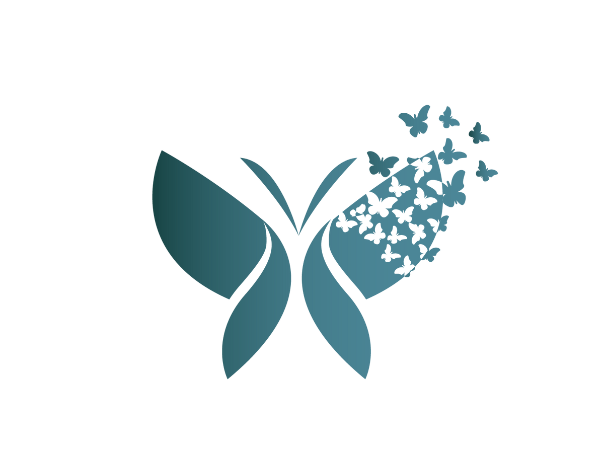 A teal blue butterfly logo | The Good and the Beautiful