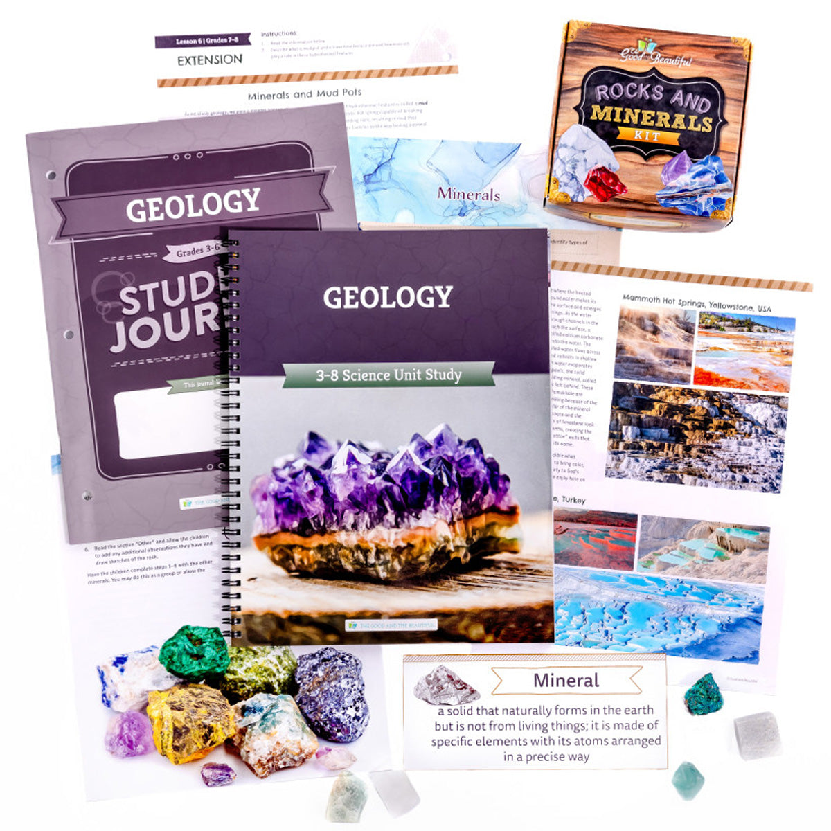 Geology: Course Book + Rocks and Minerals Kit: One Per Family
