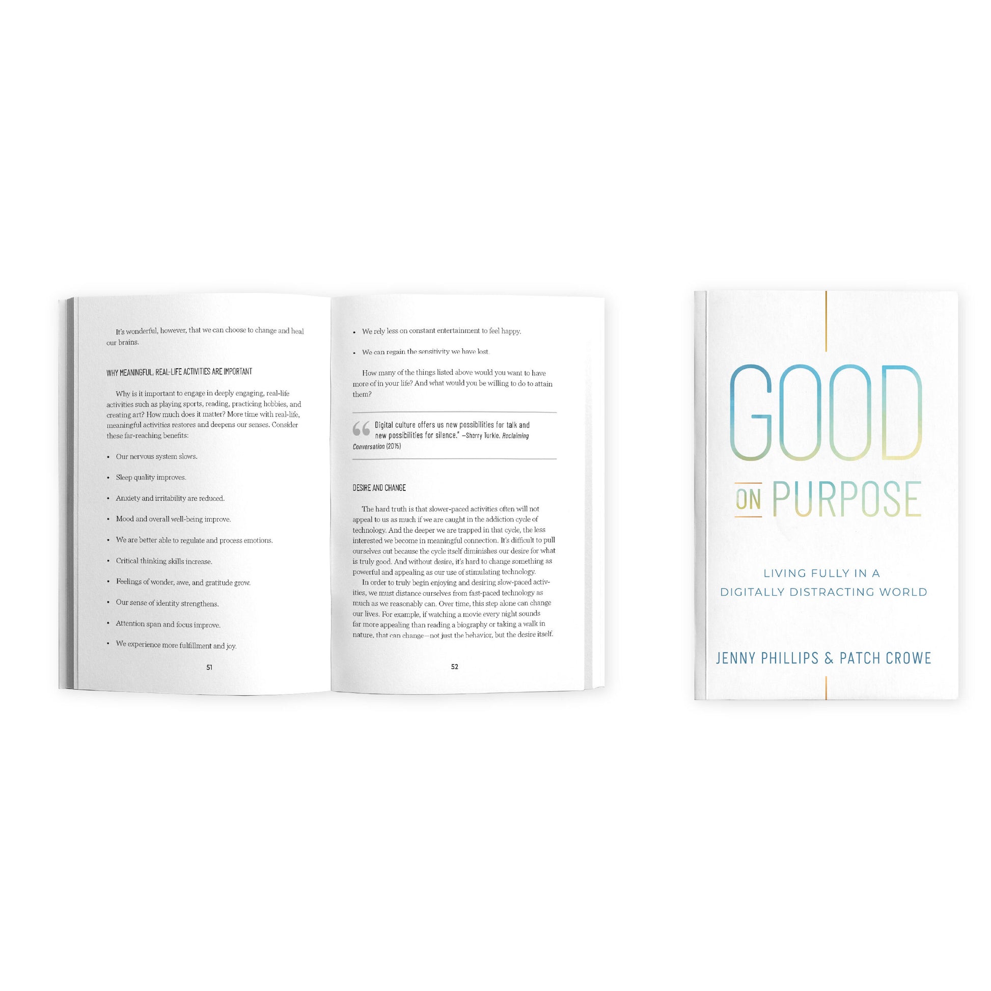 An open preview and the cover of the book "Good on Purpose" | The Good and the Beautiful