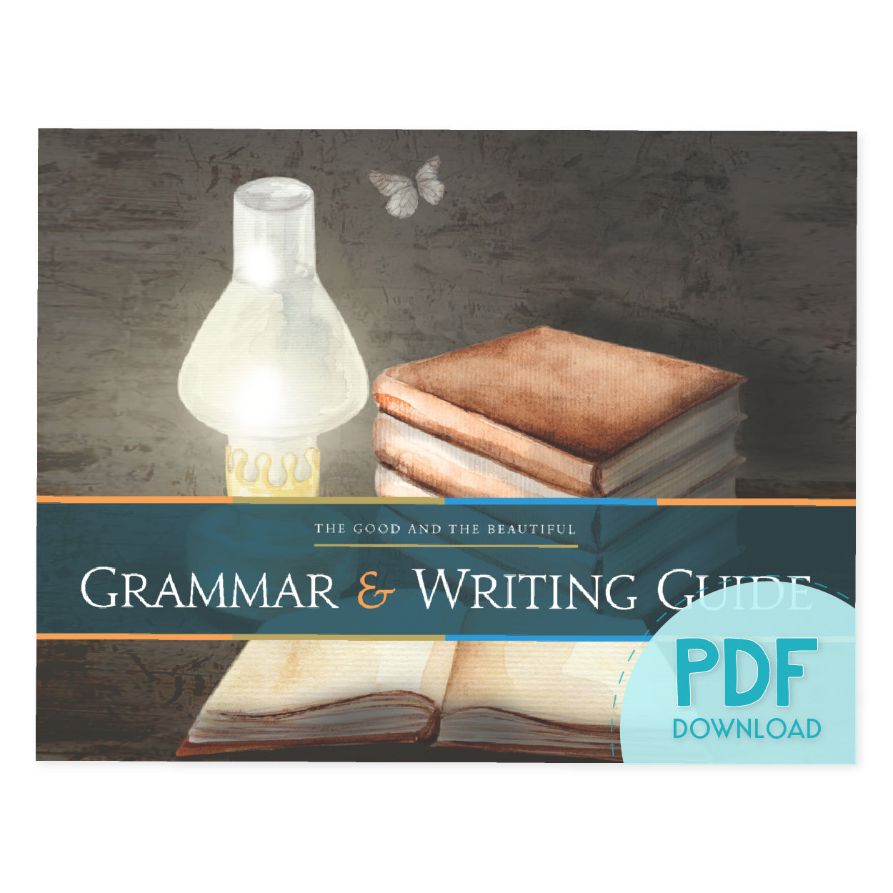 The course book cover for "Grammar & Writing Guide" PDF download | The Good and the Beautiful