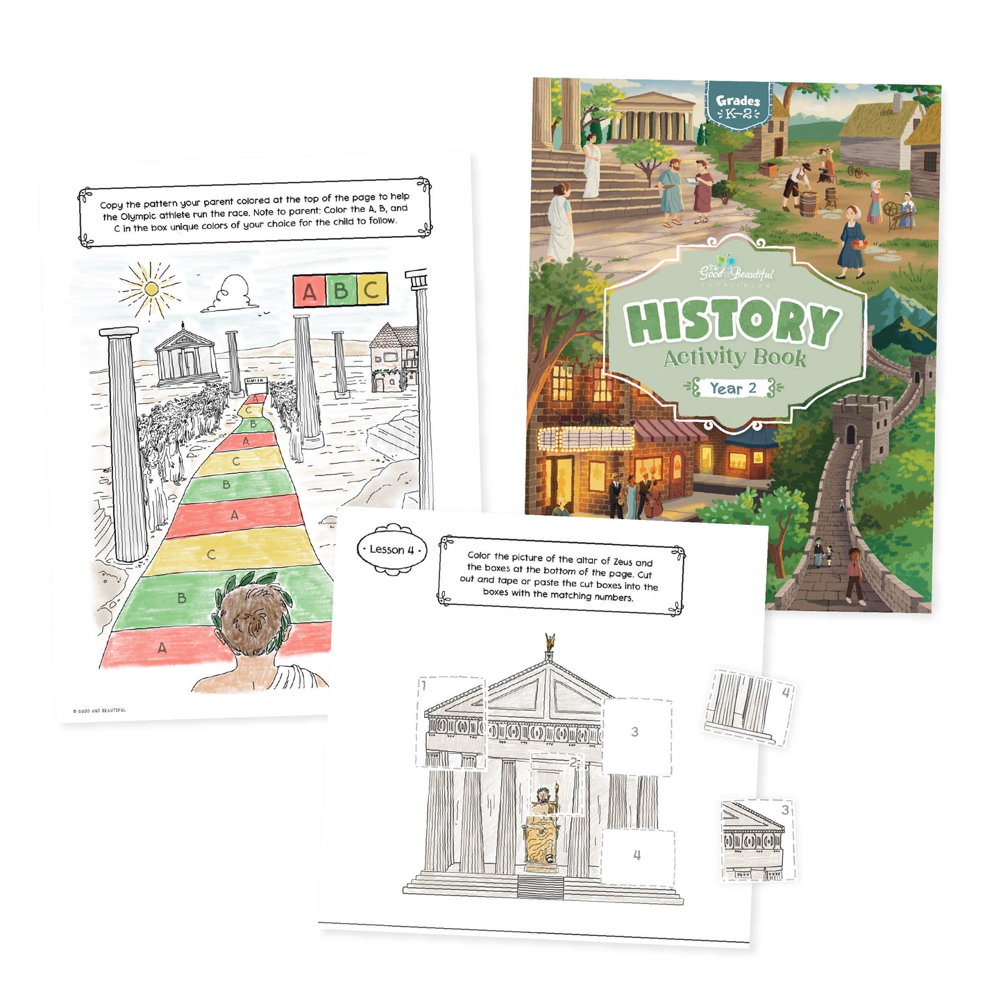 History Year 2 Activity Book and two lesson pages | The Good and the Beautiful