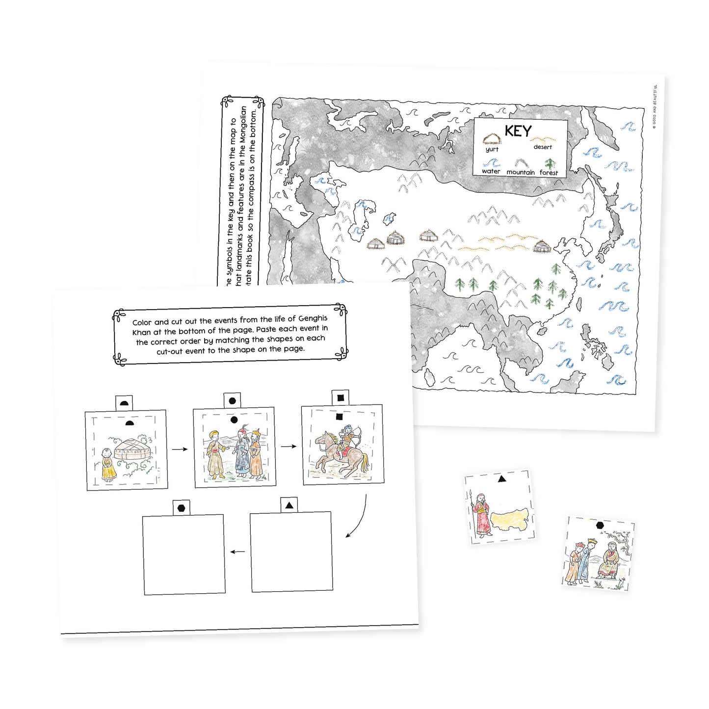 Map and timeline activities from History Activity Book year 2 | The Good and the Beautiful