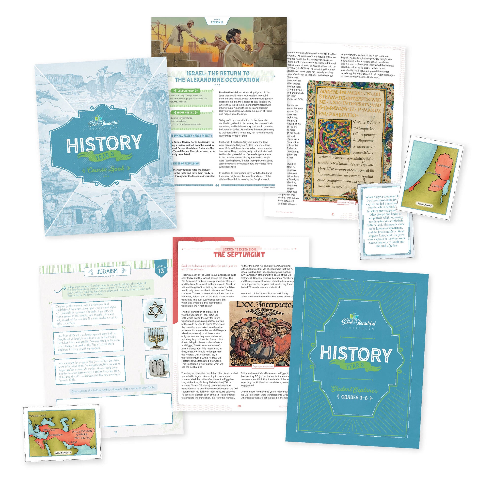 History Year 3 course book and student explorer for grades 3-6 with sample pages | The Good and the Beautiful