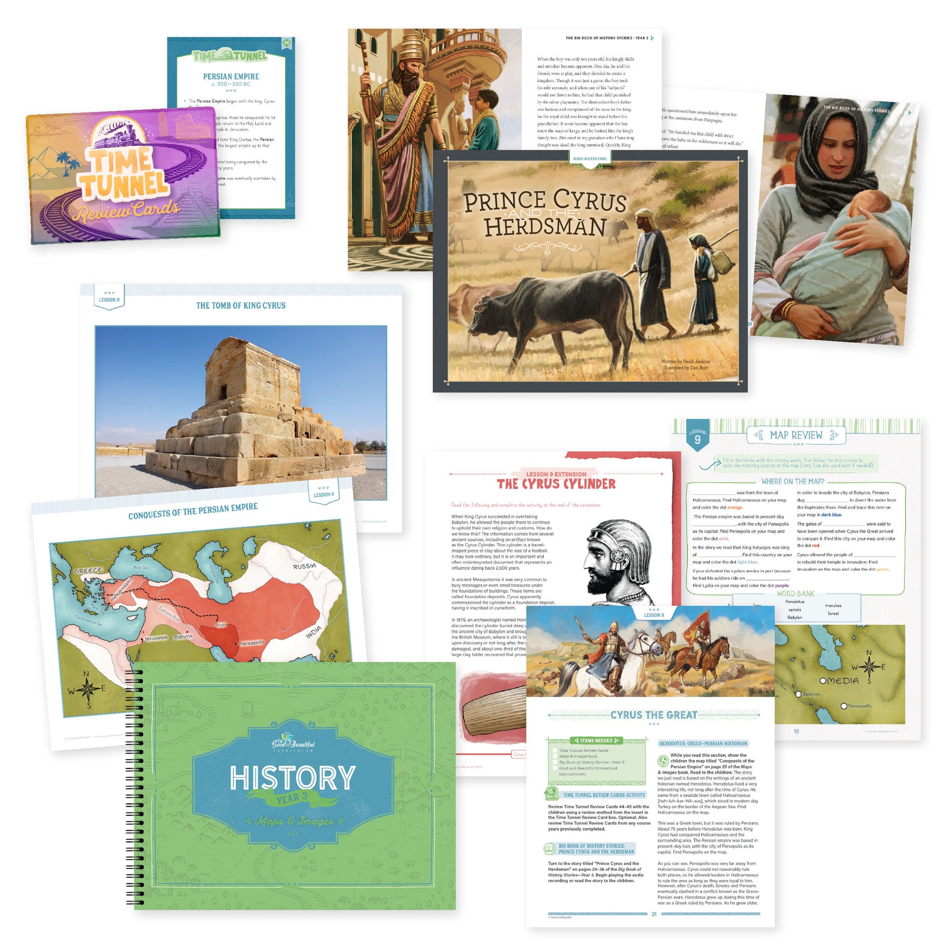 History Year 3 Maps and Images with sample pages and "Prince Cyrus and the Herdsman" with sample pages | The Good and the Beautiful