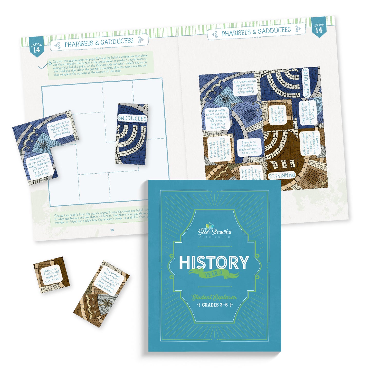 History Year 3 student explorer for grades 3-6 with sample pages of an activity | The Good and the Beautiful