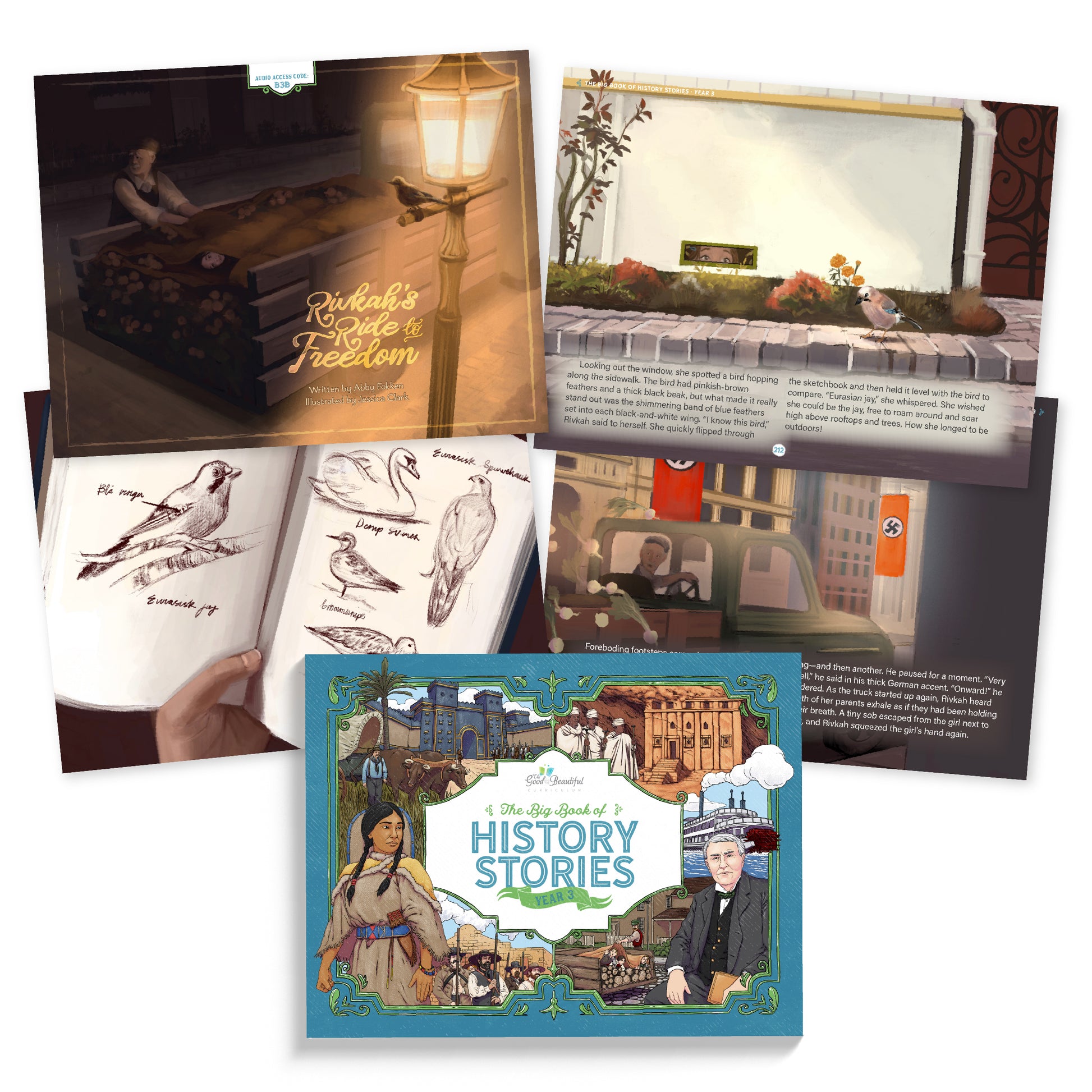 Sample pages of the story "Rikah's Ride to Freedom" from The Big Book of History Stories Year 3 | The Good and the Beautiful