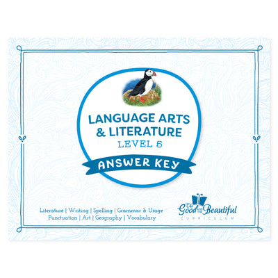 The cover of Language Arts & Literature level 5 answer key | The Good and the Beautiful