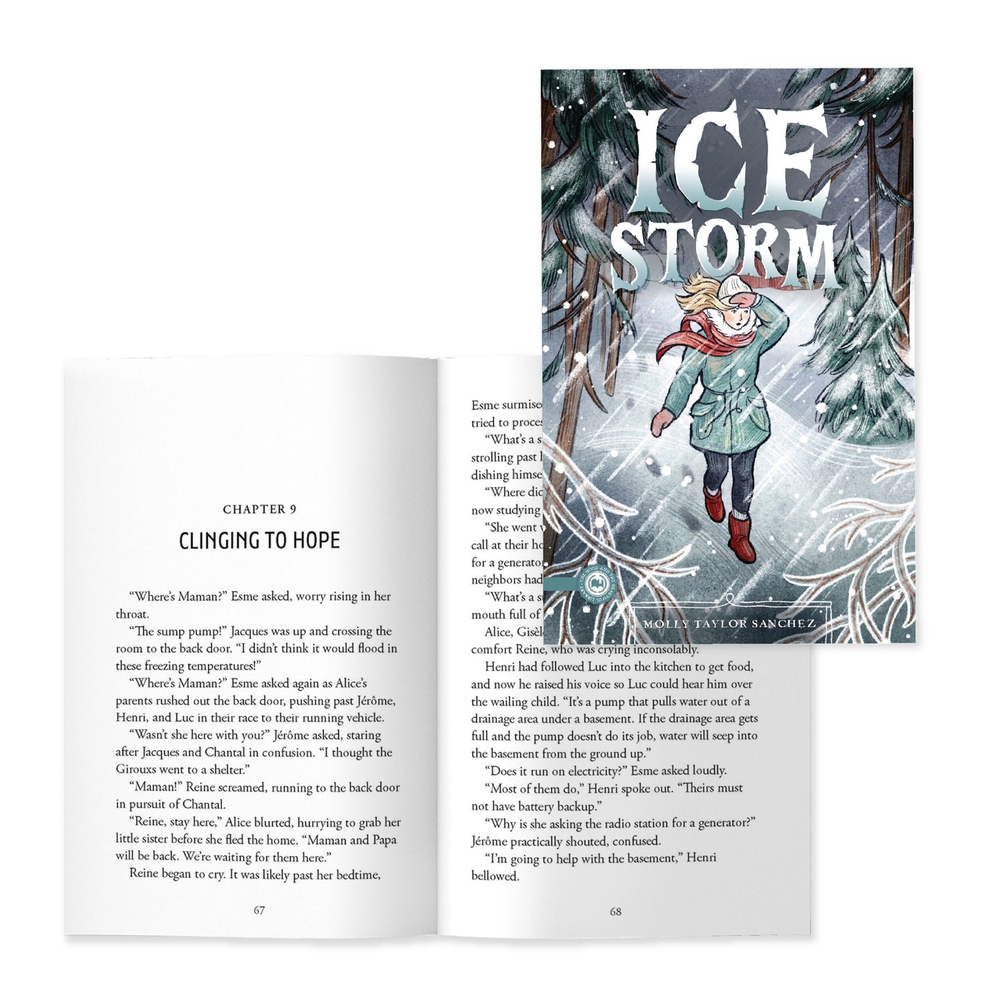 The cover of the book "Ice Storm" by Molly Taylor Sanchez and a preview of chapter 9 | The Good and the Beautiful